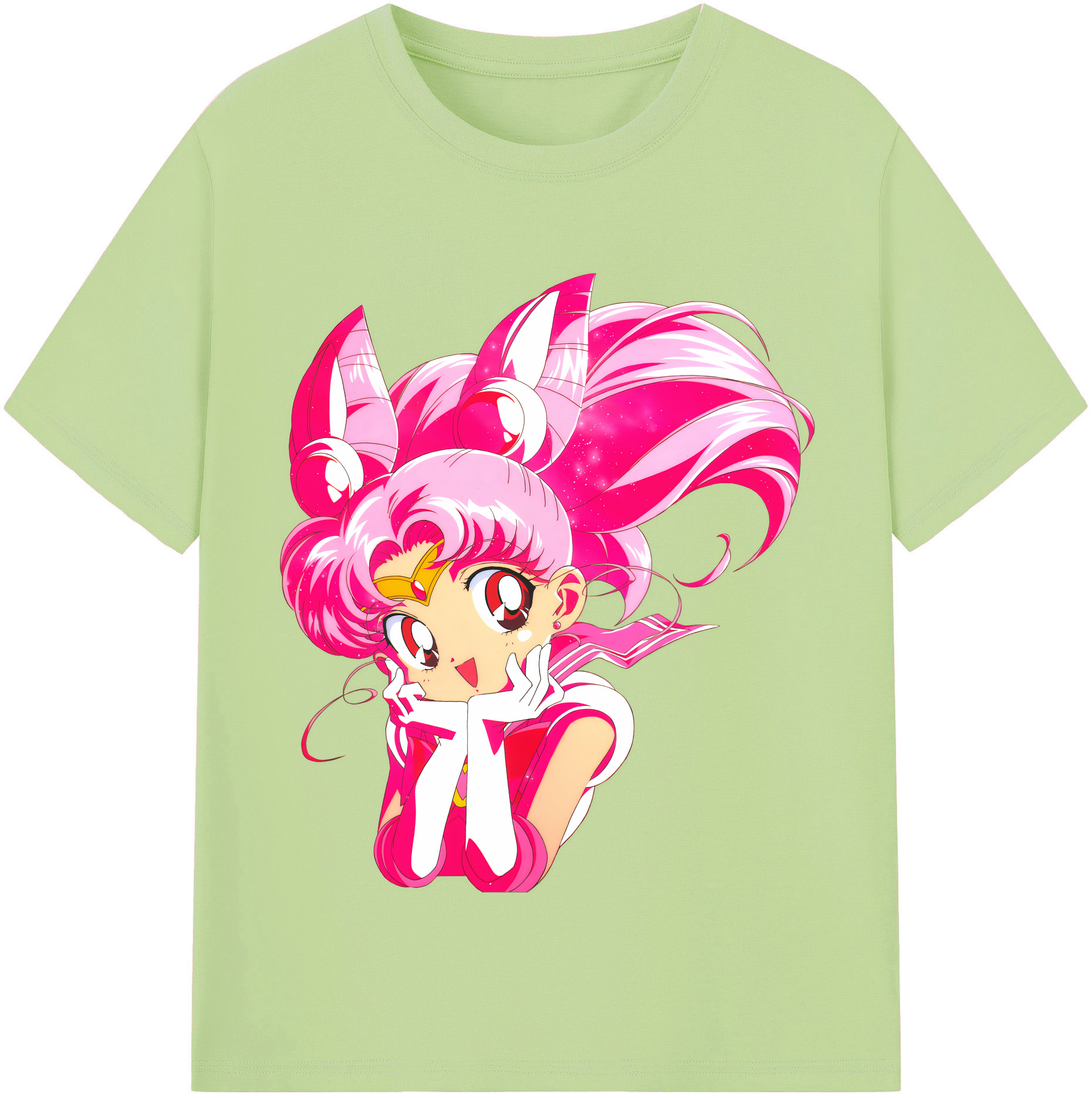 （画像用） 美少女戦士セーラームーン ちびうさ Sailor Moon Chibiusa Tsukino Usagi Small Lady Serenity 綿100％半袖Tシャツ（フロントプリント）
